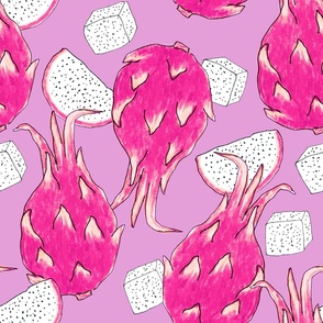 Dragonfruit on a lilac background