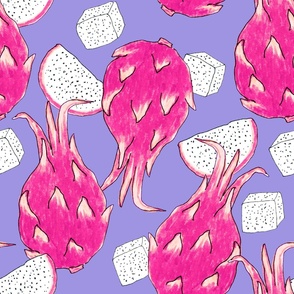 Dragonfruit on a light purple background