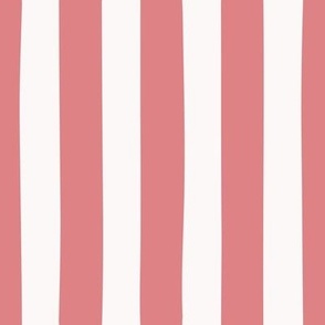 MEDIUM Circus Stripe, Warm Pink, and soft White