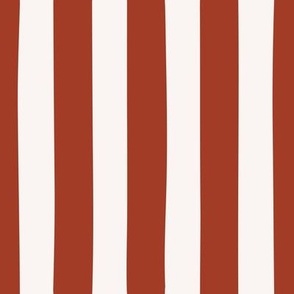 MEDIUM Circus Stripe, Deep Red and soft White