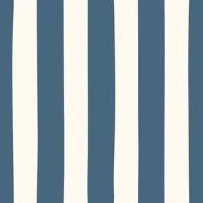 MEDIUM Circus Stripe, indigo Blue and soft White