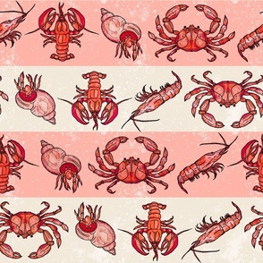 Crustaceans Pattern Pink