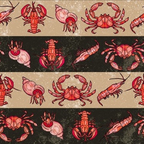 Crustaceans Pattern Dark Background