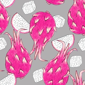 Dragonfruit on a gray background