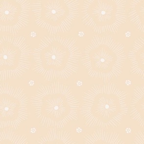 Sea flower marine design - white on light peach brown background
