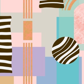 Modern Pastel and Zebra Shapes (Jumbo)