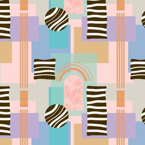 Modern Pastel and Zebra Shapes (medium)