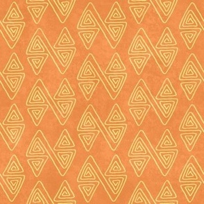 (S) Boho Tribal Geometric Diamonds in vibrant tangerine orange