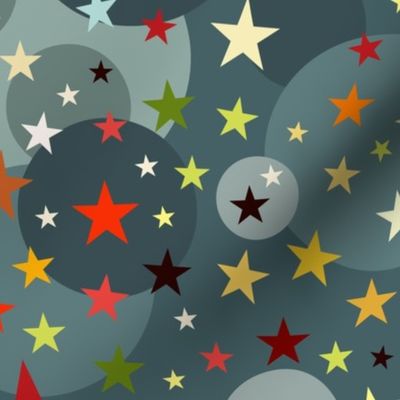 Party Stars Simple Vector - Turquoise Background