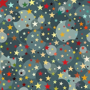 Party Stars Simple Vector - Turquoise Background