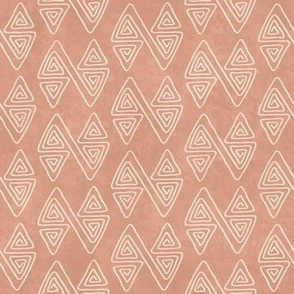 (S) Boho Tribal Geometric Diamonds in coarl salmon pink