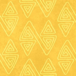 (S) Boho Tribal Geometric Diamonds in vibrant saffron mustard yellow