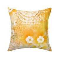 Large Yellow and Gold Honey Lace Floral