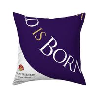 A Child is Born 44" Christmas Tree Skirt | Purple + Gold