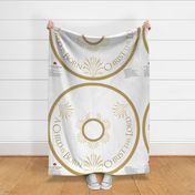 A Child is Born 44" Christmas Tree Skirt | Gold + White
