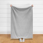 Black and White Geometric Crosshair Block Print on White - Small Bookcloth Print 