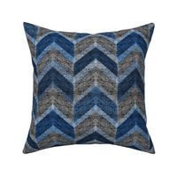 Textured blue, gray zigzag pattern.
