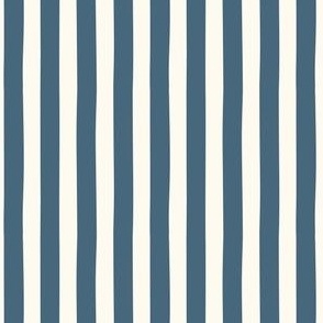 SMALL Circus Stripe, indigo Blue and soft White