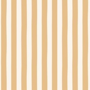 SMALL Circus Stripe, Warm Yellow, Beige and soft White