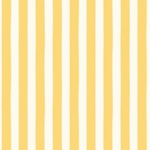 SMALL Circus Stripe, Lemon Drop Yellow and soft White