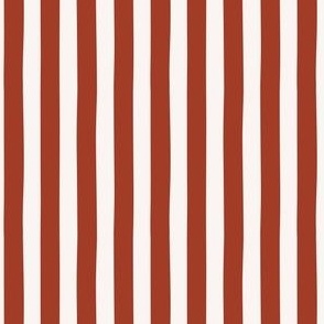 SMALL Circus Stripe, Deep Red and soft White