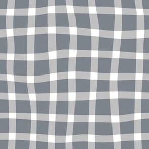 wobbly gingham - dark grey