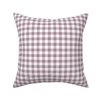 Gingham dusty rose pink half inch vichy checks, plaid, cottagecore, country, traditional, white