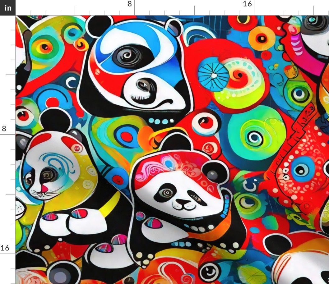 pandas abstract boho style L