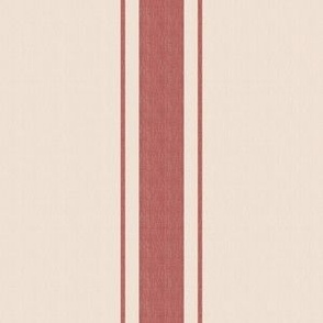 Stripes with Linen Texture dark red beige 