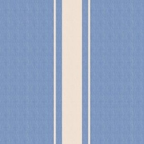 Stripes with Linen Texture Steel Blue Beige