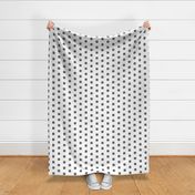 Halfdrop Black and White Trumpet Flower Simple Geometric Pattern on White - Small