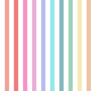 Large Candy Lane Rainbow Stripes / Red / Blue / Yellow