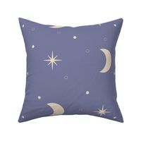 Crescent Moons and Stars on Purple