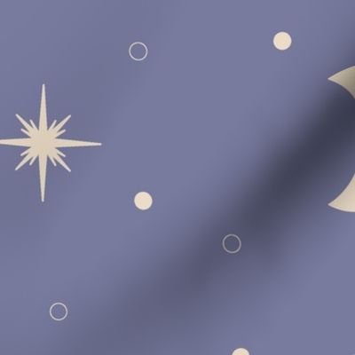 Crescent Moons and Stars on Purple