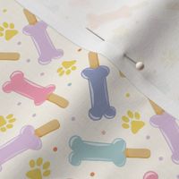 (small scale) Dog Popsicles - Pawsicles - multi pastel on cream - Summer Dog Bone Pops - LAD24