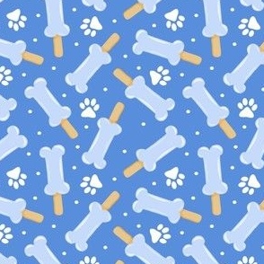 (small scale) Dog Popsicles - Pawsicles - Blue/Blue - Summer Dog Bone Pops - LAD24
