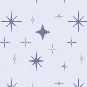 Purple Stars and Sparkles on Light Background
