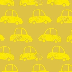 Taxi yellow block print