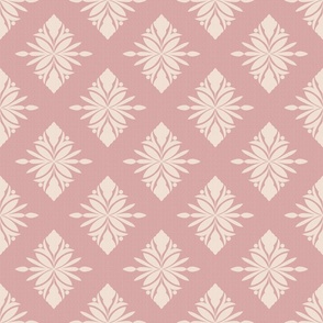 (small) Linen Textured oriental ornaments beige pink
