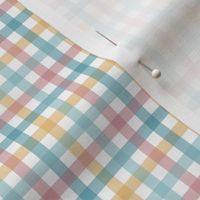 Simple Red, Teal Blue, Mint Green, Yellow Gold and White Plaid - Mini