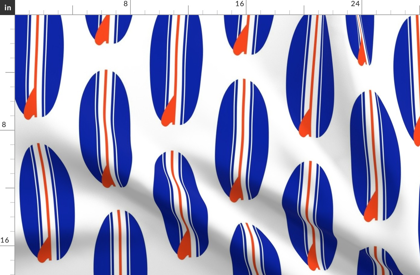 Royal Blue and Sweet Orange Classic Surfboards -Large Size -