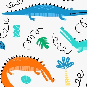 Colorful Crocodile Doodle Design