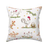 CHICKENS IN THE YARD - KEY WEST KITCHEN COLLECTION (RED DOT)