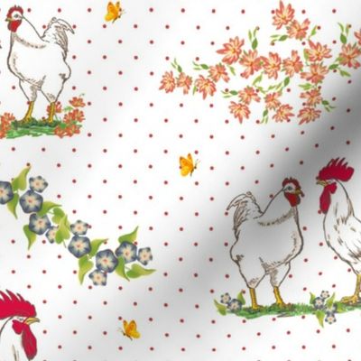 CHICKENS IN THE YARD - KEY WEST KITCHEN COLLECTION (RED DOT)