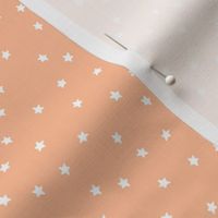 (S) Minimal White Stars on Peach Fuzz