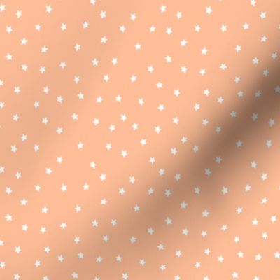 (S) Minimal White Stars on Peach Fuzz