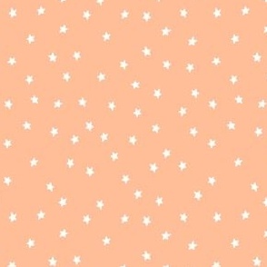 (S) Minimal White Stars on Peach Fuzz