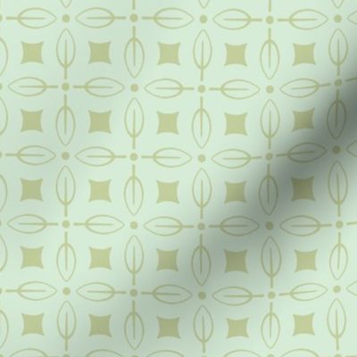 leaf quadrille simple outline leaves botanical tile textural crayon in green tea on mint background for wallpaper or accessories