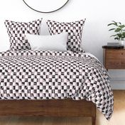 Vibrant Abstract Mod Checkerboard Pattern in Retro Style in Black and Gray