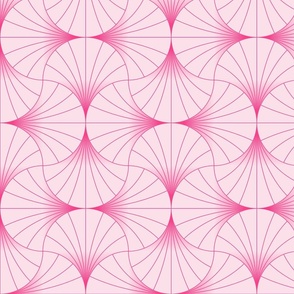 Soft Pink Art Deco Wave Fan | Medium